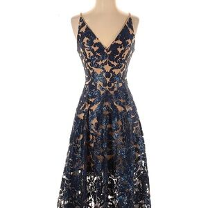 Francesca's Collections Navy Lace Prom Dress